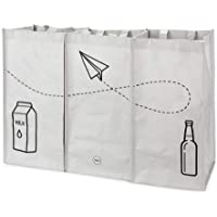Balvi Set Bolsas Reciclaje Tidy Trash Color Gris Fabricadas con plastíco Reciclado Conjunto de 3 Unidades (43x22x22 cm…
